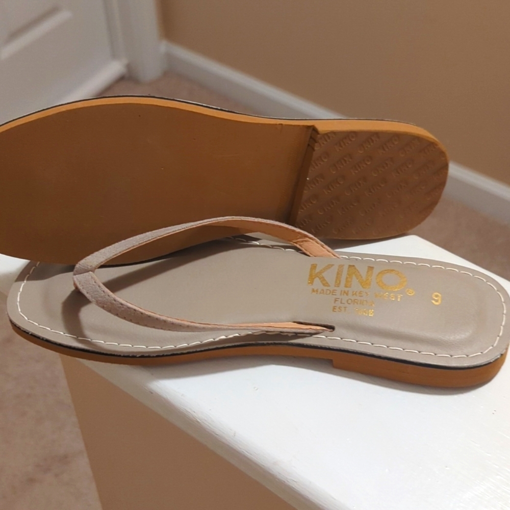 Kino leather flip-flops
